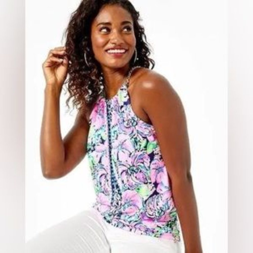 Lilly Pulitzer Bowen Floral Halter Top